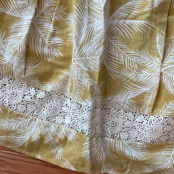 Melissa Fit And Flair Yellow Floral Sundress Lace Trim bohemian NWOT med cotton - Picture 7 of 12